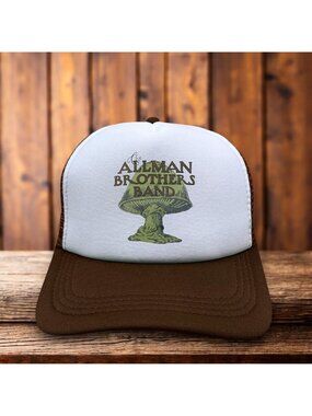 The Allman Brothers Band Mens Trucker Hat Brown Snapback Mushroom Retro Ball Cap